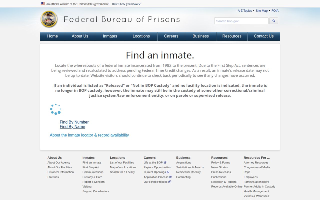 Perry County released inmate federal BOP lookup